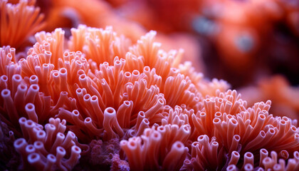 Coral reef. Red coral close-up