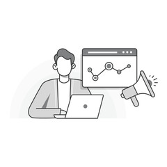 Data Analytics Expert Icon. Marketing Insights Graphic. Performance Tracking Symbol. Business Growth Visualization.