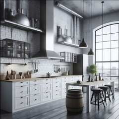 white kitchen interior