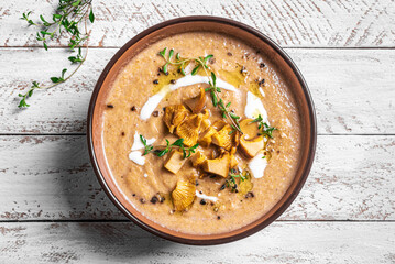 Chanterelle mushroom cream soup