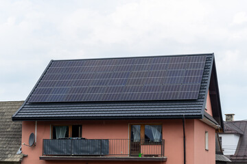 photovoltaic panels on the roof