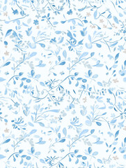 Seamless blue floral pattern on a white background for Textile and Wallpaper Designs