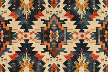 Southwest western design style in a seamless repeat pattern   Vector Illustration