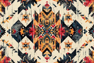 Obraz premium Native American Navajo seamless pattern for textile design.