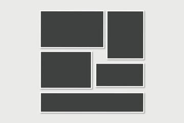 Blank wall photo frames Set solid Background