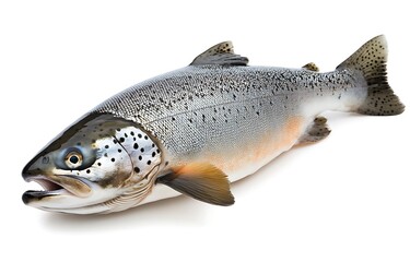 Naklejka premium salmon isolated on white background. Generative Ai