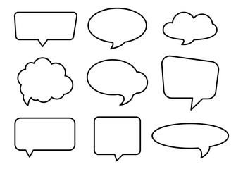 Fototapeta premium Black and white speech bubble_05