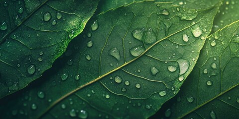 Fototapeta premium Vibrant Leaf Raindrop Abstract