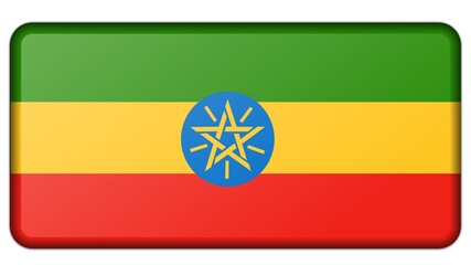 Federal Democratic Republic of Ethiopia national flag isolated on white background.