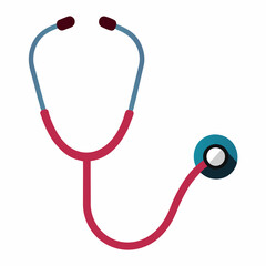 This is a clean and detailed vector art illustration of a stethoscope, ideal for medical and healthcare-related designs, digital products, educational materials, or infographics.
