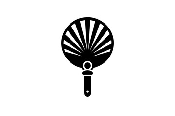 a black silhouette of a table fan on a white background