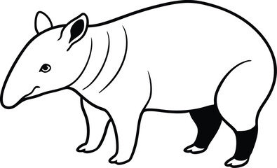 Discover the Jungle Tapir Fun Vector Illustration for Kids Art
