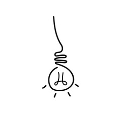 Continuous one line drawing of light bulb out line vector art illustration doodle light bulbs for ideas