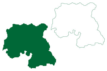 Medchal–Malkajgiri district (Telangana State, Republic of India) map vector illustration, scribble sketch Medchal Malkajgiri map