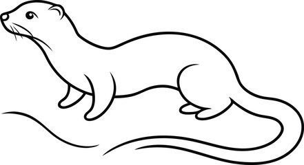 River Otter Sliding Fun Vector Illustration for Kids Coloring Book
