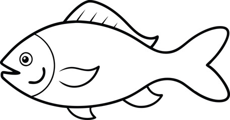 Obraz premium Color the Piranha Swimming in a River Exciting Vector Illustration 