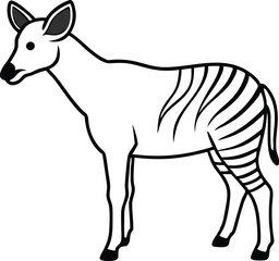 Forest Dwelling Okapi Vector Illustration for Kids to Color and Explore
