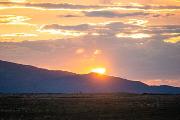 a sky replacement of a sunset