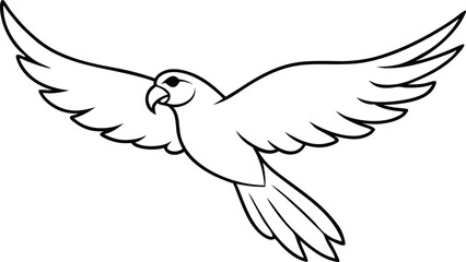 Macaw Soaring High Vector Art for Fun Kids Coloring
