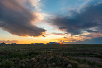 a sky replacement of a sunset