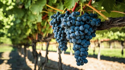Fototapeta premium bunch of grapes on vine
