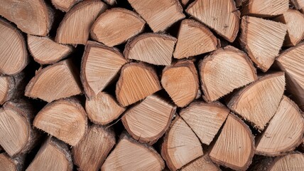 Fototapeta premium A pile of wood logs with a brownish color
