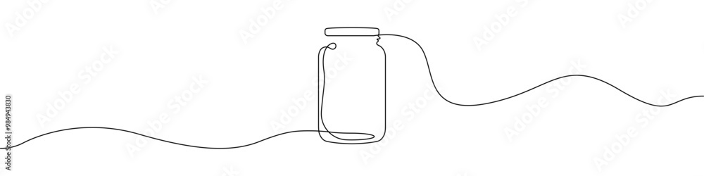 Poster jar bottle icon line continuous drawing vector. one line jar icon vector background. bottle icon. co