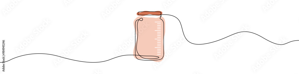 Poster jar bottle icon line continuous drawing vector. one line jar icon vector background. bottle icon. co