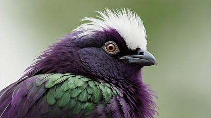 Fototapeta premium An image of a plump, round bird with an unusually large head and tiny, thin wings.