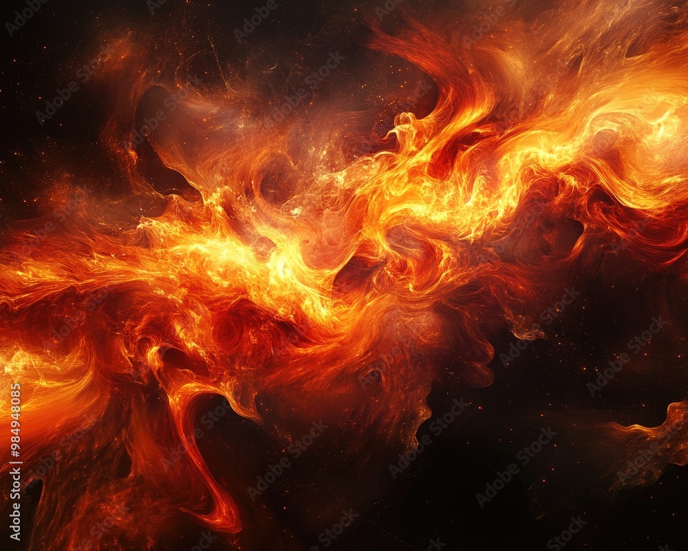 Canvas Prints inferno chaos: abstract fire comet sparkle in the universe