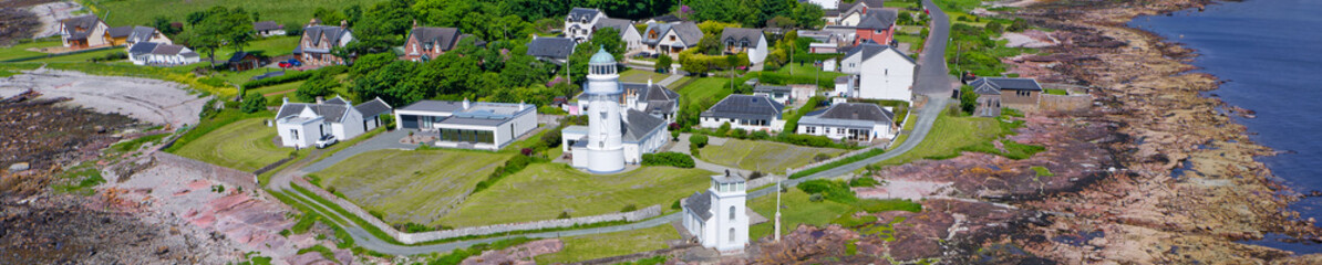 Aerial view of Toward Point Lighthouse near Dunoon in Argyll and Bute