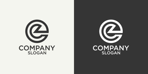 initial e abstract monogram logo vector design