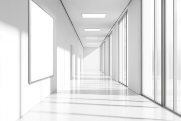 Modern Office Hall Interior with Elegant Poster Mockup