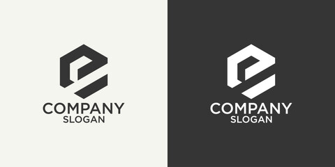 initial e abstract monogram logo vector design