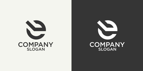 initial e abstract monogram logo vector design
