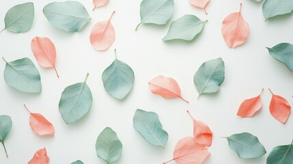 Colorful Leaves on White Background for Decoration