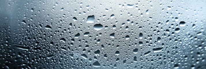 Frosted glass texture with condensation droplets forming an abstract pattern