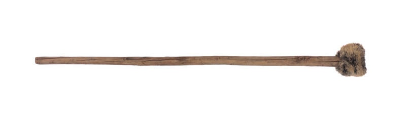 gong stick,wooden staff isolated on white background