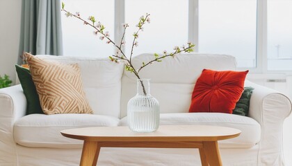 Salon moderne minimaliste, maquette de salon dans le style scandinave