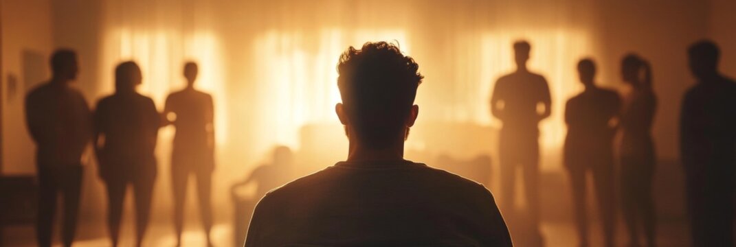 An intimate moment in a group therapy setting.