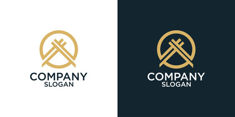  letter a simple abstract monogram logo design vector