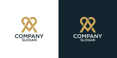 letter a simple abstract monogram logo design vector