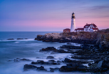 Portland Head Lighthouse at sunrise