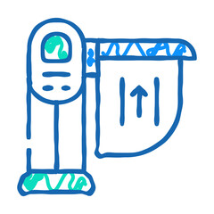 limiter railway doodle icon sketch vector. limiter railway sign. isolated symbol illustration