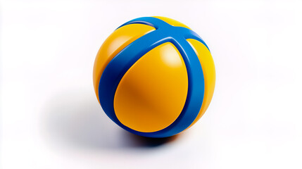 Obraz premium A yellow and blue ball with a blue cross on it