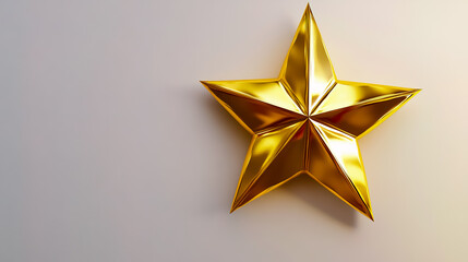 Obraz premium A 3D gold star on a white background.