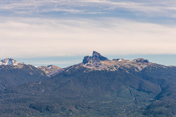 Stunning Mountain Landscape in Whistler, British Columbia, Canada Featuring Rugged Peaks and Expansive Forests