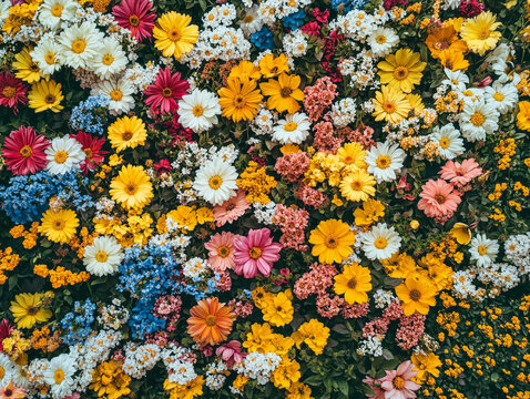 Texture floreale con vari fiori misti