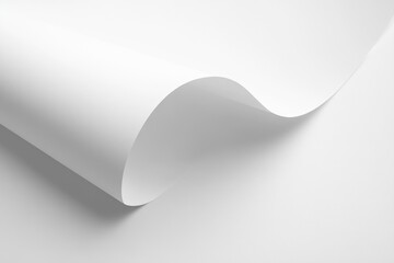Curved Corners Paper Sheet on White Background for Business Message