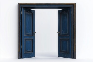 Fototapeta premium Design concept of open and closed home door elements isolated on transparent png background.
